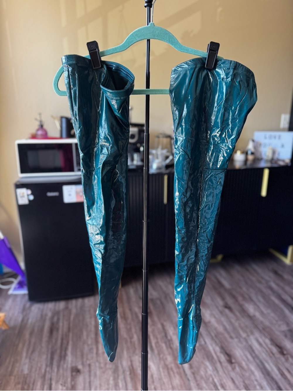 Savage X Fenty Shiny Teal Knee-High Tights
